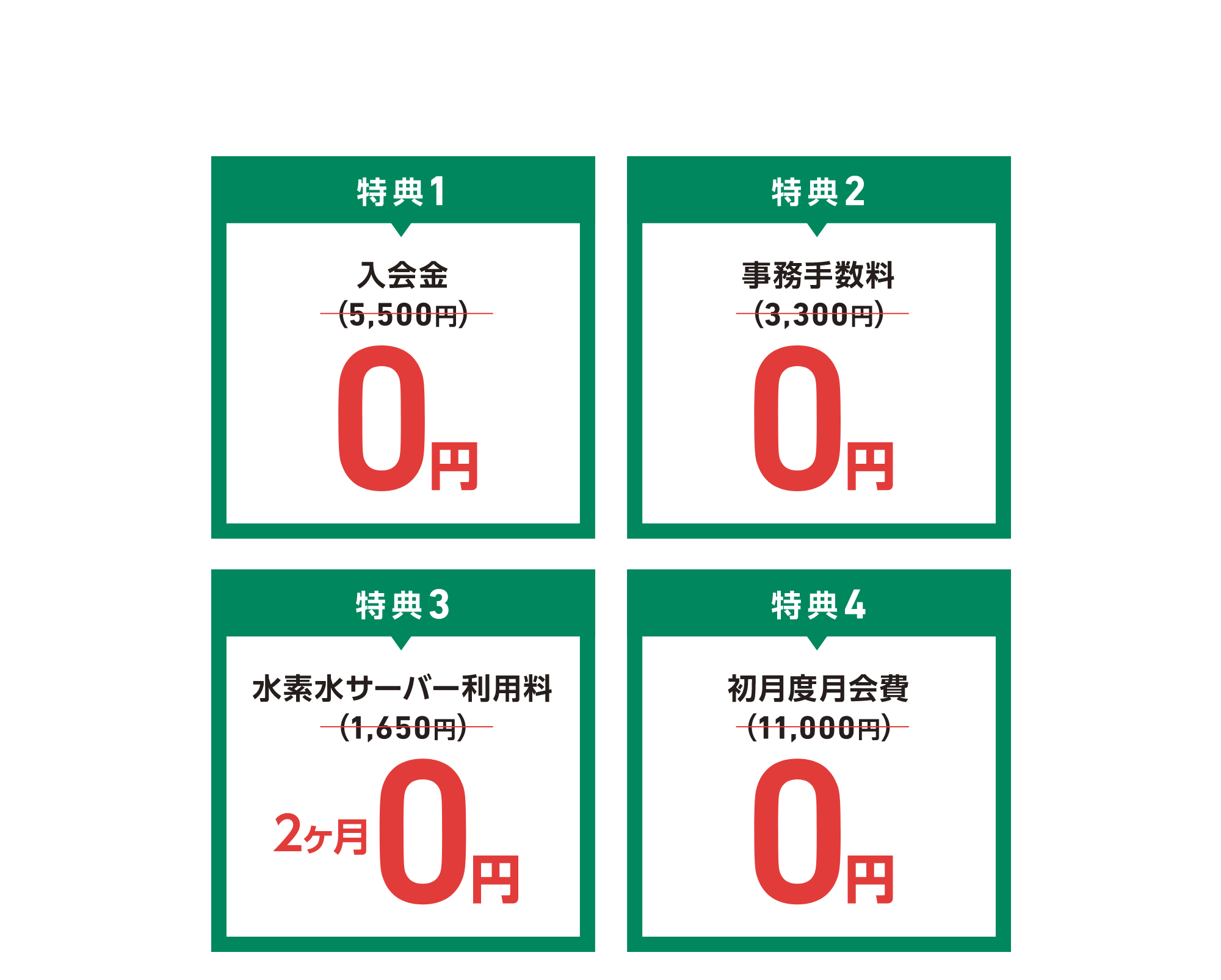 即日入会の方 豪華な4つの特典!