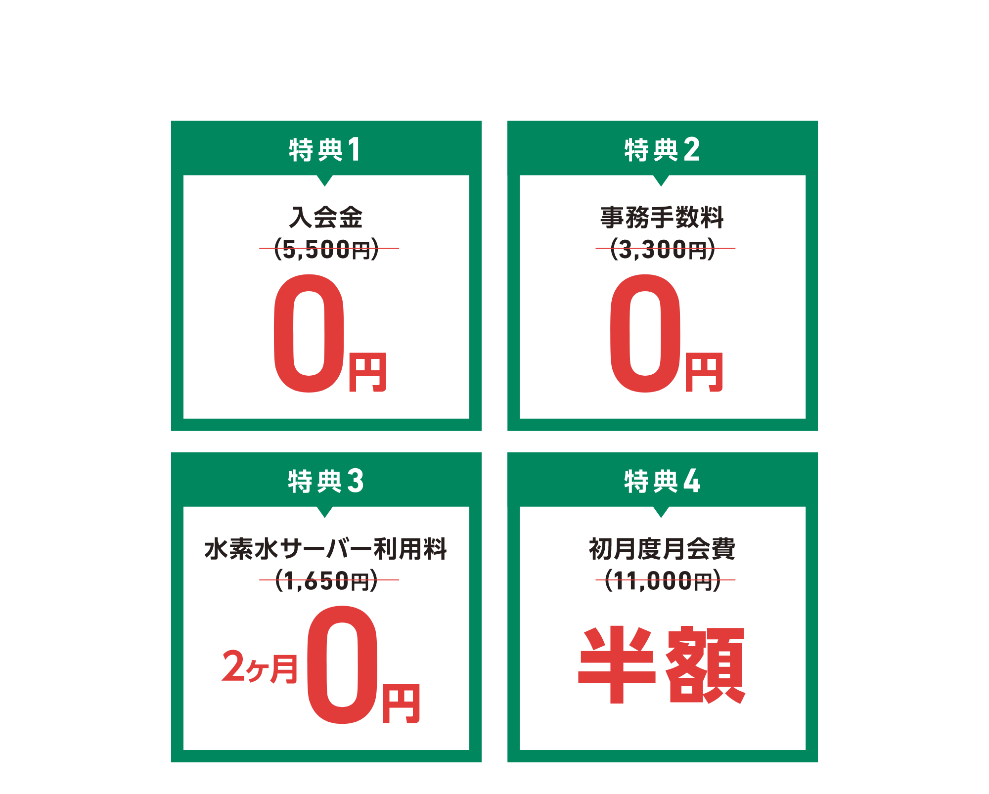 後日入会の方 豪華な4つの特典!